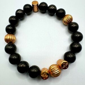 Lava stone and rose gold bracelet